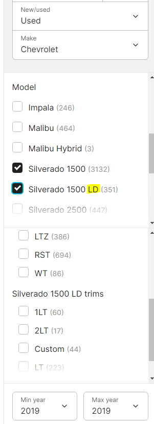 Example of Cars Search