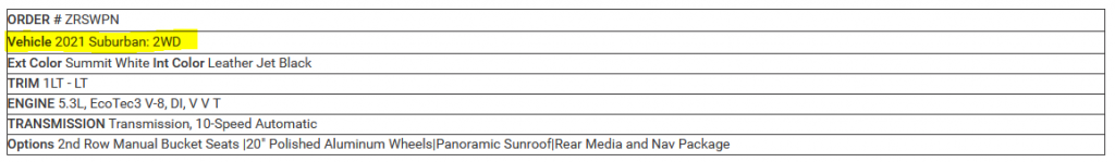 Specials - Vehicle, Model Year, Model, and Drivetrain