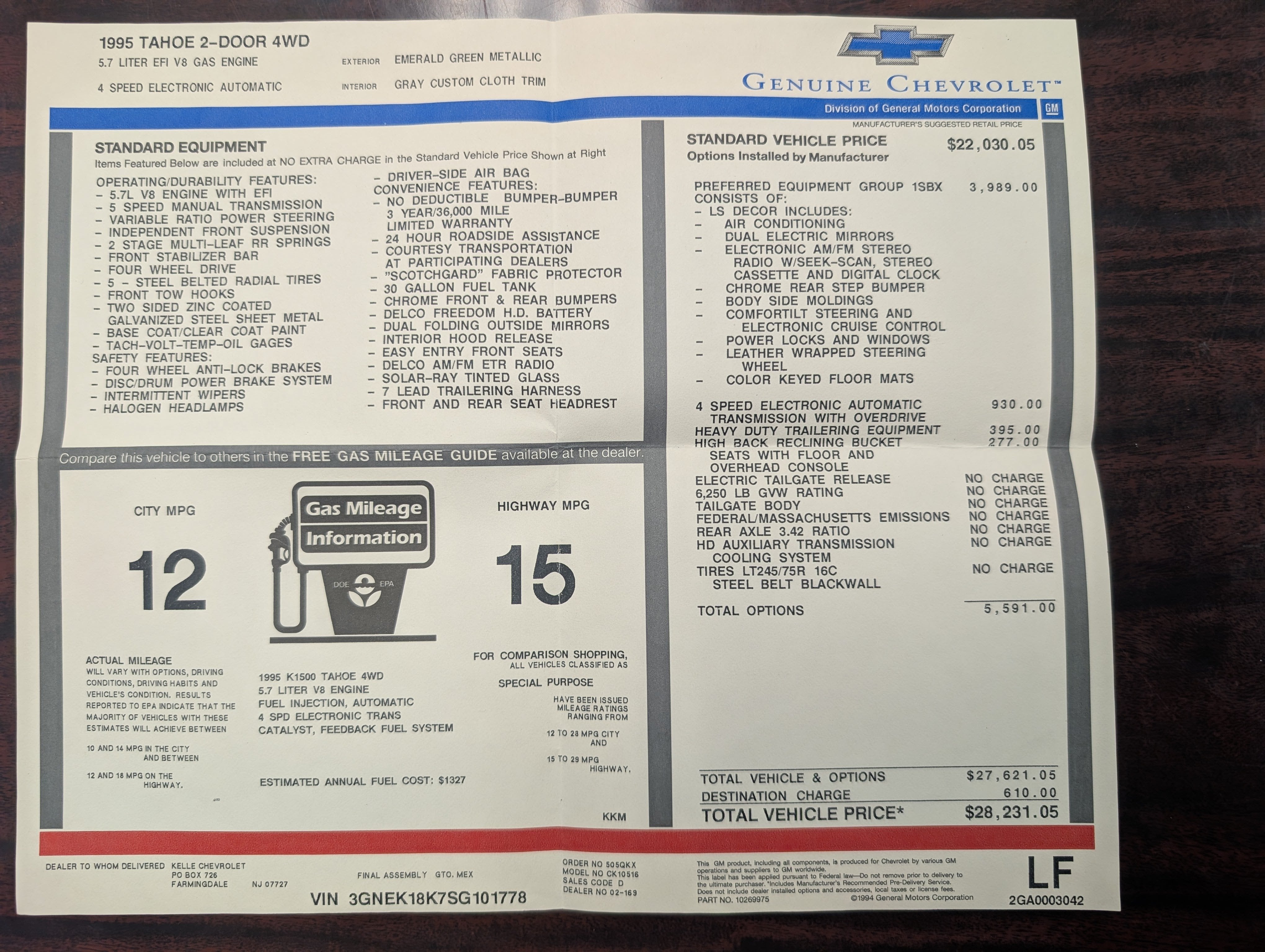 1995 Chevrolet Tahoe Base