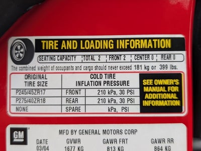 2004 Chevrolet Corvette 2dr Convertible