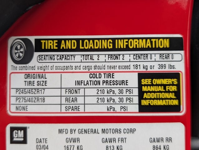 2004 Chevrolet Corvette 2dr Convertible