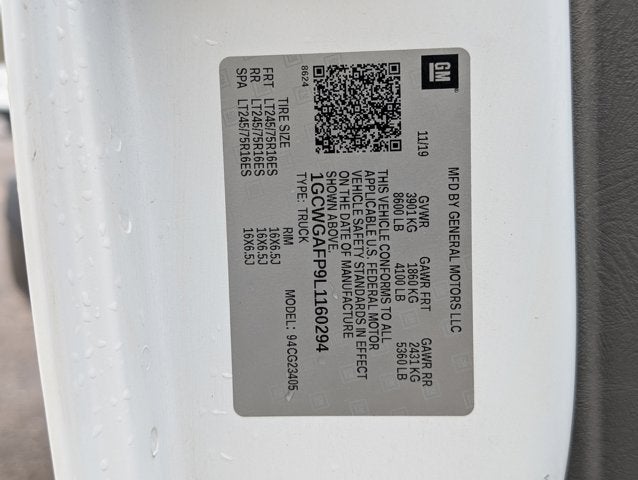 2020 Chevrolet Express Cargo Van RWD 2500 135"