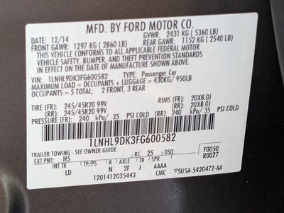 2015 Lincoln MKS 4dr Sdn 3.7L FWD