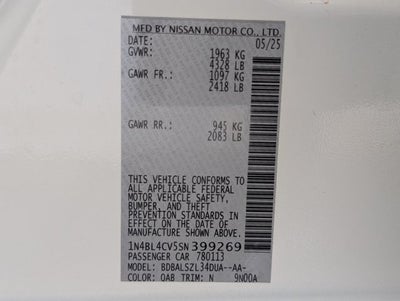 2025 Nissan Altima SR