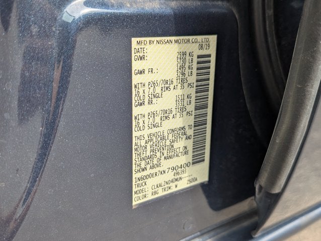 2019 Nissan Frontier SV