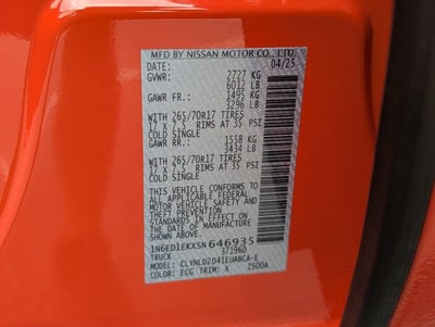 2025 Nissan Frontier PRO-4X