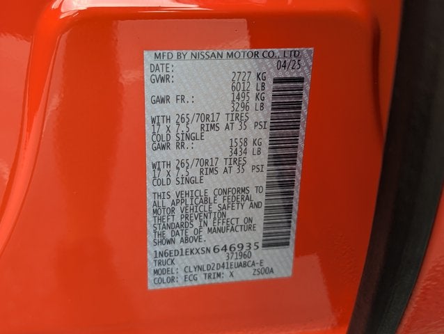 2025 Nissan Frontier PRO-4X