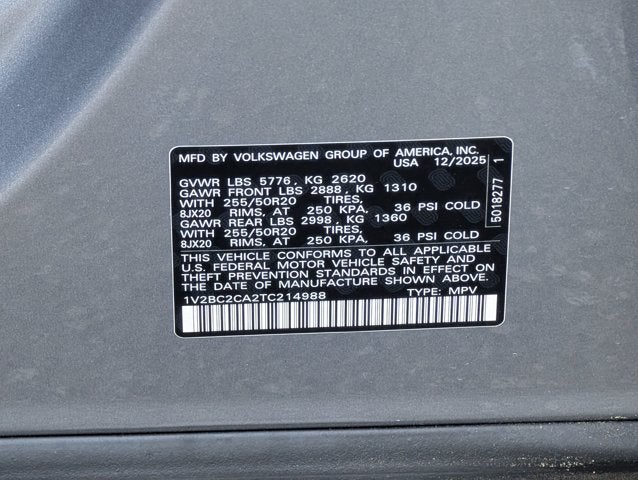 2026 Volkswagen Atlas Cross Sport 2.0T SEL