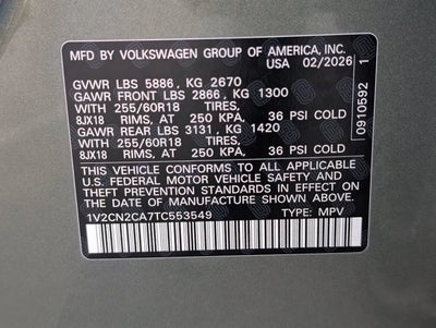 2026 Volkswagen Atlas 2.0T Peak Edition
