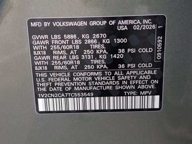 2026 Volkswagen Atlas 2.0T Peak Edition