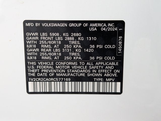 2024 Volkswagen Atlas 2.0T Peak Edition SE w/Technology