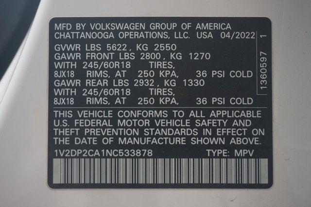 2022 Volkswagen Atlas 2.0T SE