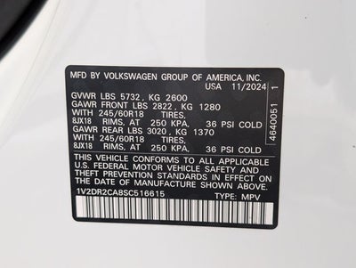 2025 Volkswagen Atlas 2.0T SE