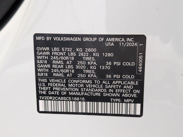2025 Volkswagen Atlas 2.0T SE