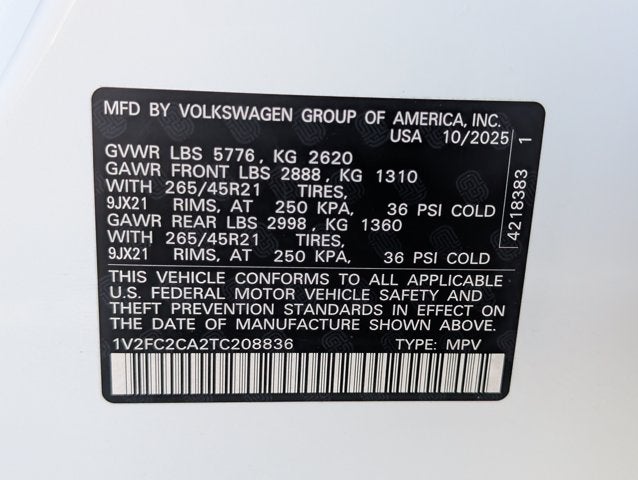 2026 Volkswagen Atlas Cross Sport 2.0T SEL Premium R-Line