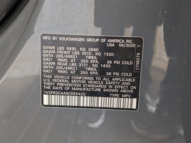 2025 Volkswagen Atlas 2.0T SEL Premium R-Line