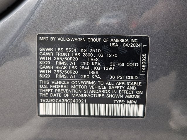 2024 Volkswagen Atlas Cross Sport 2.0T SE w/Technology