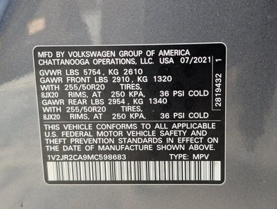 2021 Volkswagen Atlas 3.6L V6 SE w/Technology