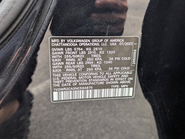 2022 Volkswagen Atlas 3.6L V6 SE w/Technology