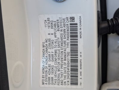 2025 Honda Civic Sedan Hybrid Sport