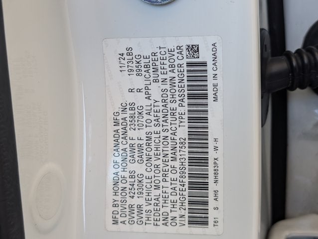 2025 Honda Civic Sedan Hybrid Sport
