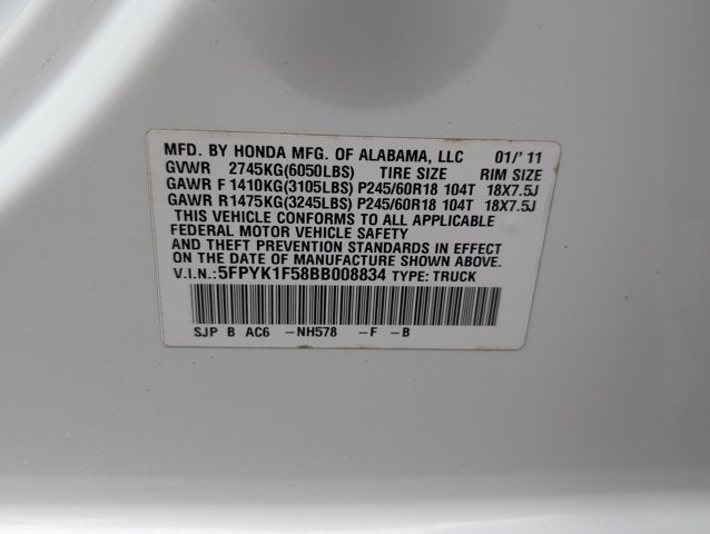 2011 Honda Ridgeline RTL