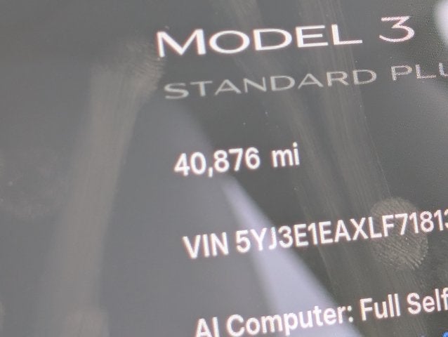 2020 Tesla Model 3 Standard Range Plus