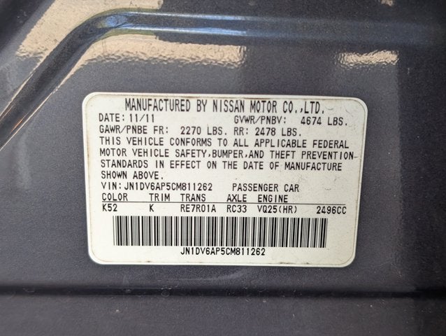 2012 INFINITI G25 Sedan Journey