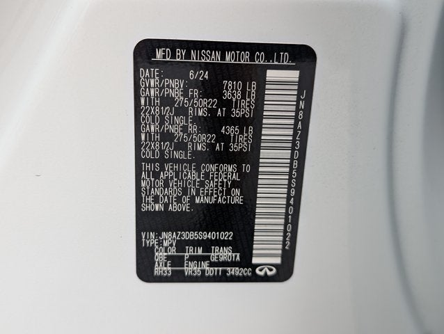 2025 INFINITI QX80 SENSORY