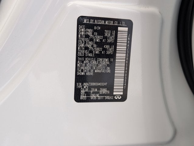 2025 INFINITI QX80 SENSORY