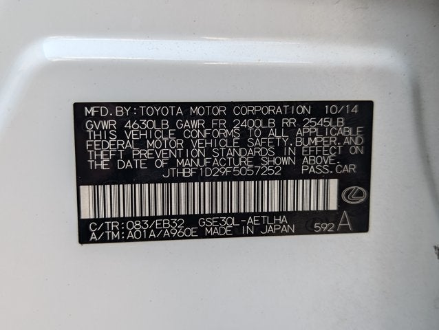 2015 Lexus IS 250 Crafted Line