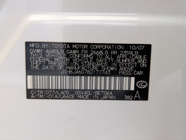 2008 Lexus ES 350 4dr Sdn