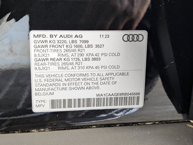 2024 Audi Q8 e-tron Sportback S line Premium Plus
