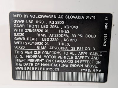 2014 Volkswagen Touareg Exec