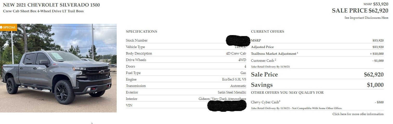 Market Adjusted Trail Boss